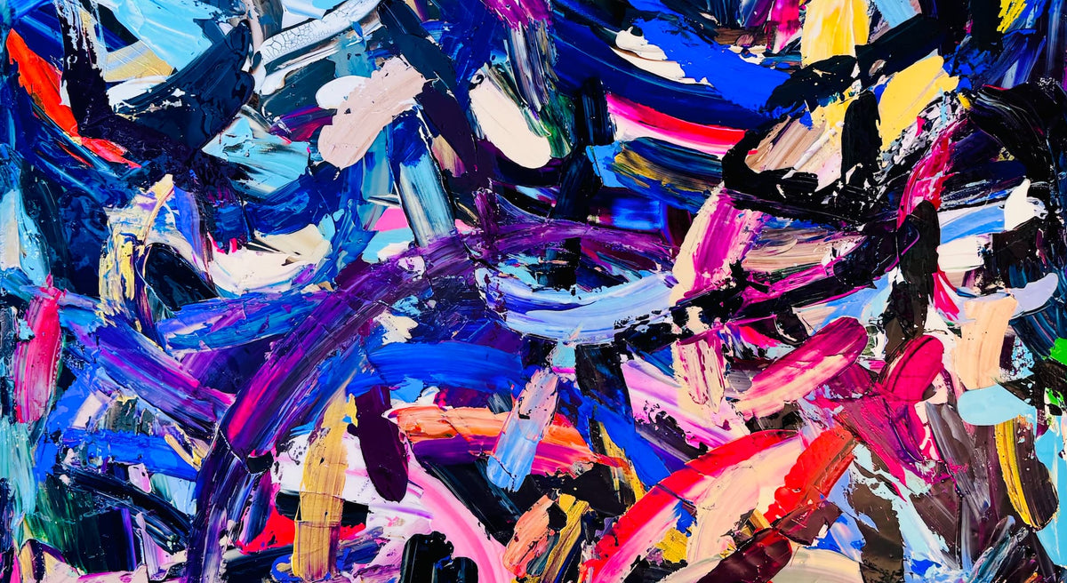 Abstract painting with thick brush strokes